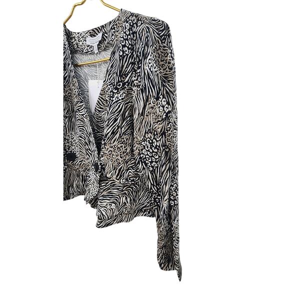New NWT & Other Stories Animal Print Peplum Duo Button Wrap Blouse Top US 8 - Picture 6 of 12
